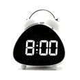 thumbnail image 1 of Cateissary Pequeño reloj digital con pilas atractivo reloj despertador de doble campana visibilidad clara toda la noche Decoración del hogar HL-8898 blanco, 1 of 6