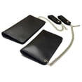thumbnail image 3 of Heavy Duty Black Leather Trucker Wallet with Snaps, Zippers, Credit Card Holders and Chain, 3 of 7
