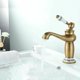 thumbnail image 2 of Grifo de baño antiguo de latón con mezclador de lavabo de una sola palanca con control cerámico para agua caliente y fría, 2 of 5