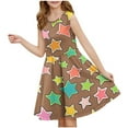 thumbnail image 1 of RXIRUCGD 2025 Summer Clothes for Kids Girls Sleeveless Stretchy Dress A Line Twirly Skater School Recital Dress Short Sleeve Round Neck Dress, 1 of 5