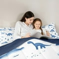 thumbnail image 4 of Manfei Cute Cartoon Dinsaur King Size Comforter Sets,Natural Mountain Pine Bedding Comforter Set,Blue White Bedding Set For Boys,Breathable Home Decor Reversible,3-Piece, 4 of 7