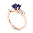 thumbnail image 2 of 2 ct Round Cut Simulated Blue Sapphire 3 Stone 18K Rose Gold Womens Engagement Ring, 2 of 5