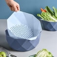 thumbnail image 4 of Simplicity Double-Layer Drain Basket With Pass-Over Spoon Rice Kitchen Washer Coander Vegetate Noodles Polygon Kitchen Drain Basket Strong Permeability, 4 of 5