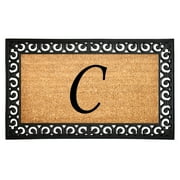 Calloway Mills Coir/Rubber Gabriel Monogram Doormat, 18" x 30" (Letter C)