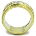 thumbnail image 3 of Womens Gold Rings Two-Tone IP Gold (Ion Plating) 316L Stainless Steel Ring with Top Grade Crystal in Clear TK1914, 3 of 4