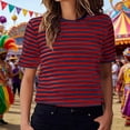 thumbnail image 5 of CONZONE Womens Summer T-Shirts Short Sleeve T Shirts for Women Casual Crew Neck Striped Lightweight Tees Soft Cozy Athletic Tops, 5 of 7