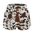 thumbnail image 6 of Mini Skirts for Women with Built In Shorts Cow Print Flowy A Line Skirt Spring Summer Comfortable Stretchy Waist Soft White L, 6 of 6
