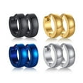 thumbnail image 2 of Cute Hoop Earrings for Men Punk Stainless Steel Huggie Small Earrings 4 Color, 2 of 2
