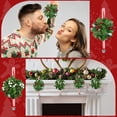 thumbnail image 3 of 2PCS Christmas Mistletoe Balls Ornaments with Bells Artificial Hanging Mistletoe Christmas Decor Mistletoe Kissing Green, 3 of 6