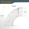 thumbnail image 4 of POWERTEC Clear PVC Pipe 2-1/2" x 36" Long, 2-1/2" OD 90 Degree Elbow and 2-1/2" Pipe Coupling for Dust Collection Hose & Fittings (70469N), 4 of 12