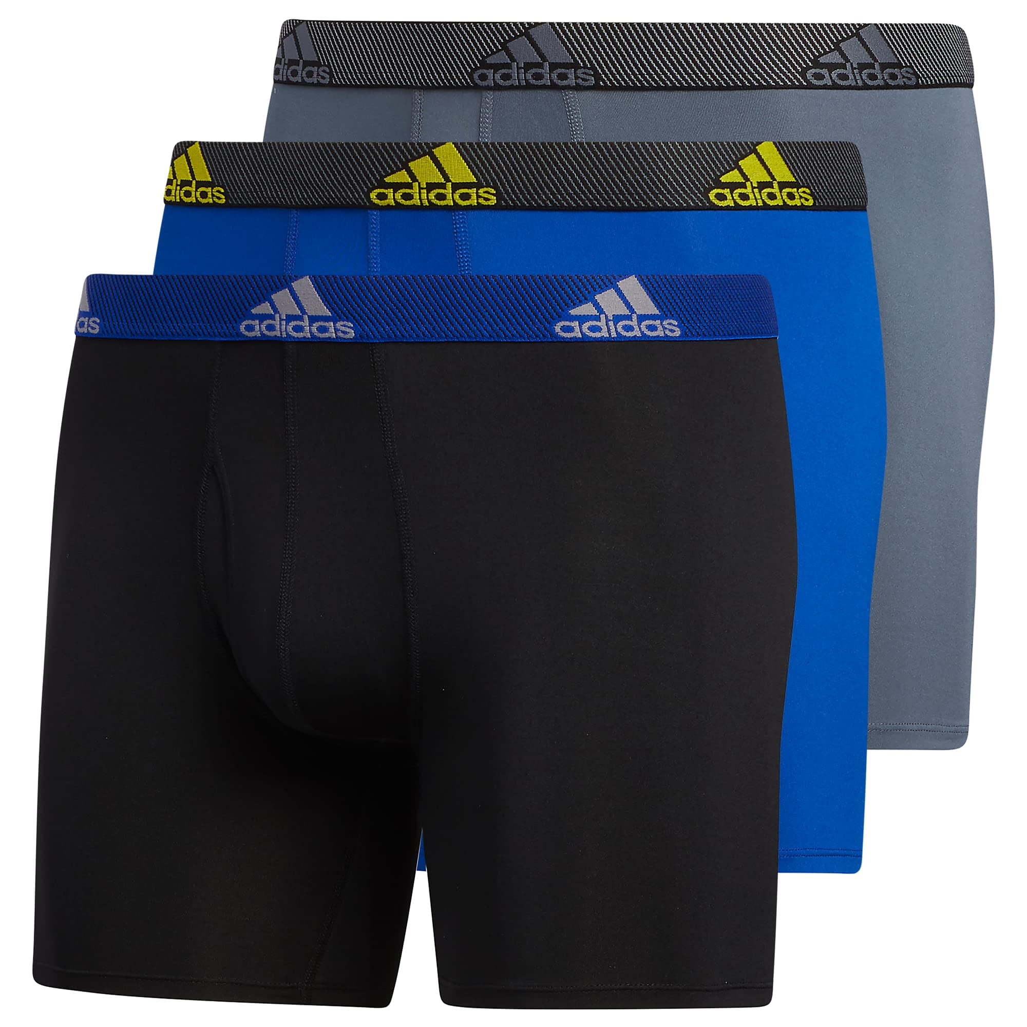adidas Sous vetements Boxer Performance pour Homme 3 Pack Noir bleu Royal d Equipe jaune Impact Moyen Walmart