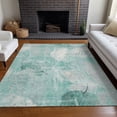 thumbnail image 6 of HomeRoots 622774 5 x 8 ft. Teal, Blue & Ivory Floral Washable Transitional Indoor & Outdoor Rectangle Area Rug, 6 of 9