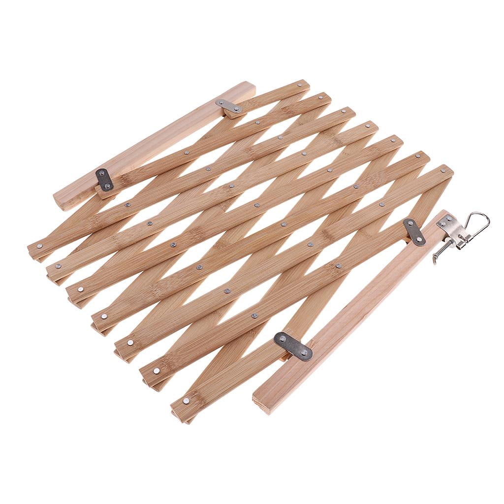 2X Expandable Dog Gate, Wooden Accordion Expansion Gate for Doorway Stairs, Folding Gate for Small Medium Pet Dog, 16.14x39.37 inch