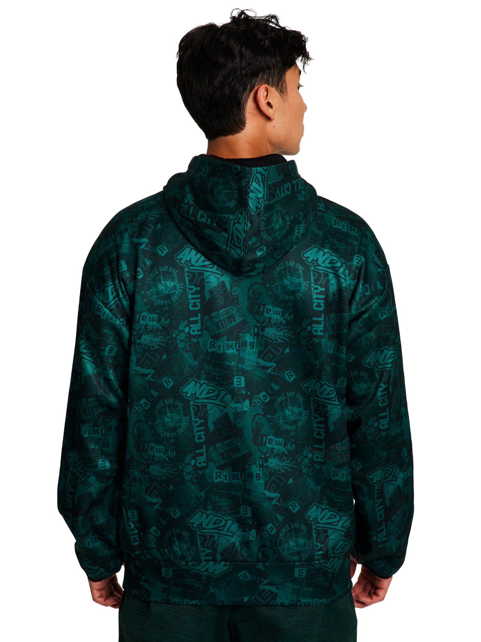 AND1 Men's and Big Men's Ultimate Print Pullover Hoodie, up to Size 3XL