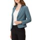 thumbnail image 4 of BLAZER CHIC para Mujeres Abierto Frontal Ropa de Trabajo Verano Chaqueta Corto Azul Gris Sólido 2XL, 4 of 6