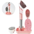 thumbnail image 1 of Ensemble de Brosses à Vaisselle avec Distributeur de Savon, Brosse à Vaisselle avec Support pour Cuisine, Têtes de Brosse de Rechange, Brosse à Récurer Réutilisable pour Contrôler le Savon, 1 of 8