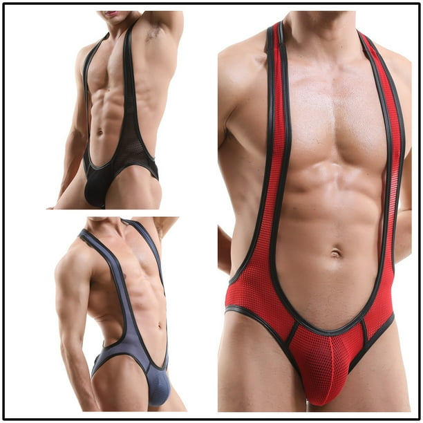 Chaleco de lucha de una pieza especial para hombres, ropa interior, triángulo hueco
