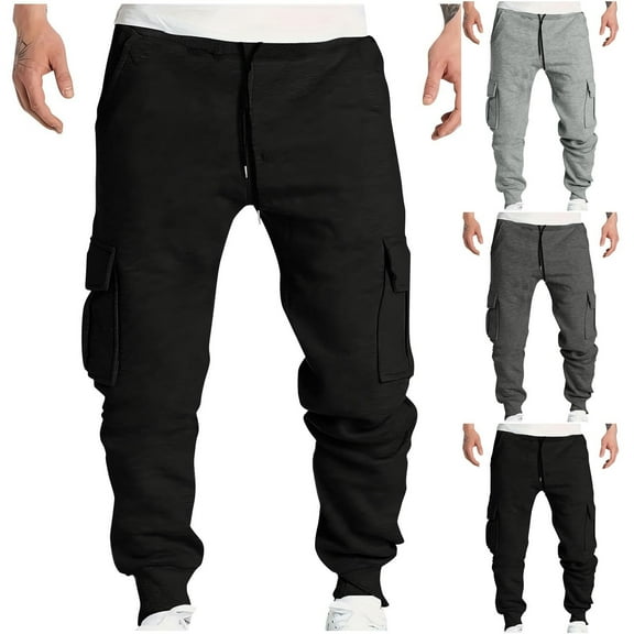 Men Elastic Waist Printed Trousers, Sport Pants, Joggers, Straight Leg Drawstring Button Fly, Quick Dry Lightweight Stretchy, Athletic Gym Workout Running Hiking Daily Wear,