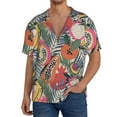thumbnail image 3 of Vsdgher Tropical Fruit Print Men's Wrinkle Free Untucked Cuban Shirt Business Casual Button Down Shirts Short Sleeve Shirt, 3 of 7