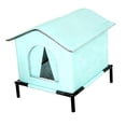 thumbnail image 2 of Casa para gatos al libre, casa para mascotas con patas elevadas, resistente al viento, cálida, impermeable, refugio para gatos callejeros, tienda S, 2 of 8