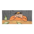 thumbnail image 1 of Comic Gym Towel, Alcohol Themed Illustration with Drunk Man and Empty Bottles in Cartoon Design, One-Sided Quick Dry Microfiber for Beach Fitness & Swimming, 60" x 30", Multicolor, by Ambesonne, 1 of 2