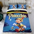 thumbnail image 4 of Las Aventuras de Pinocho Conjunto de sábanas temático, trío de piezas, cómodo y amigable con la piel, diseño único, regalo de decoración para el hogar para familiares, amigos y fans,135cm *200cm, 4 of 6