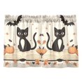 thumbnail image 7 of Yayeee Kitchen Curtains Tier Pair Light Filtering 27"x36" Rod Pocket Short Cafe Window Panel, Cartoon Halloween Cat, 7 of 7