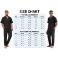 thumbnail image 7 of RICHCOIN Men 2 Piece Black Summer Beach Vacation Outfit Set Button Up Loose Shirt Elastic Waist Baggy Pants Suit Size L, 7 of 7