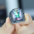 thumbnail image 4 of Retro Personalized Colored Gemstone Men's Ring, 4 of 10