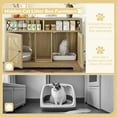 thumbnail image 5 of 47.25" Large Cat Litter Box Enclosure with LED Light, Hidden Litter Box Furniture, Cat House with Stairs and Cat Scratching Post, Cat Cabinet Side Table with Smart Doors for Living Room, White, 5 of 15