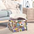 thumbnail image 3 of Yayeee Collapsible Cube Storage Bin with Lid Fabric Closet Decorative Basket with Handles, Blue Floral, 3 of 7