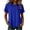 Blue#235, variant on Stars Moon Funny Graphic Tees for Women Round Neck Short Sleeve Casual Fall Tops Fall Shirts White M