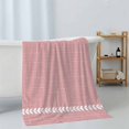 Pink Linen Bath Towels Set of 3 with Bath Towel Hand Towel Washcloth ...