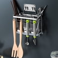 thumbnail image 4 of 2X Cocina Colgante de Acero Inoxidable Palillos Cucharas Tenedor Soporte para Cubiertos Organizador Estante Escurridor Almacenamiento, 4 of 5