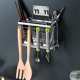 thumbnail image 4 of 2X Cocina Colgante de Acero Inoxidable Palillos Cucharas Tenedor Soporte para Cubiertos Organizador Estante Escurridor Almacenamiento, 4 of 5