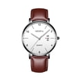 thumbnail image 2 of Resicozy Mens Watch Leather Watch Quartz Watch Classic Numeral Watch for Business Casual Hands Wrist Watches H, 2 of 3