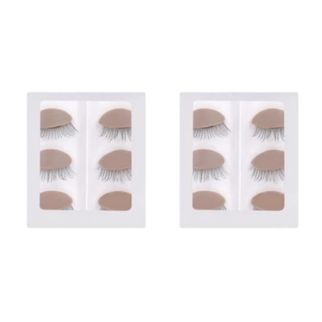 Decodeary Silicone Training Mannequin Head for Face Profession Use Black Eyelid Box 27x14cm 2Set