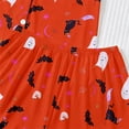 thumbnail image 5 of Likimi Child Kids Girls Halloween Pajamas Set Short Sleeve Hallowmas Ghost Print Lapel Button Down Pjs Tops With Shorts For Party Fashion Sleepwear, 5 of 7