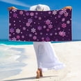 thumbnail image 5 of Uemuo Purple Snow Flakes Print Beach Towel for Women, Silver Fox Velvet Beach Towel, Quick-Dry Beach Towel,Pool Bath Beach Beach Towel Adult Blanket 27.5x55in, 5 of 6