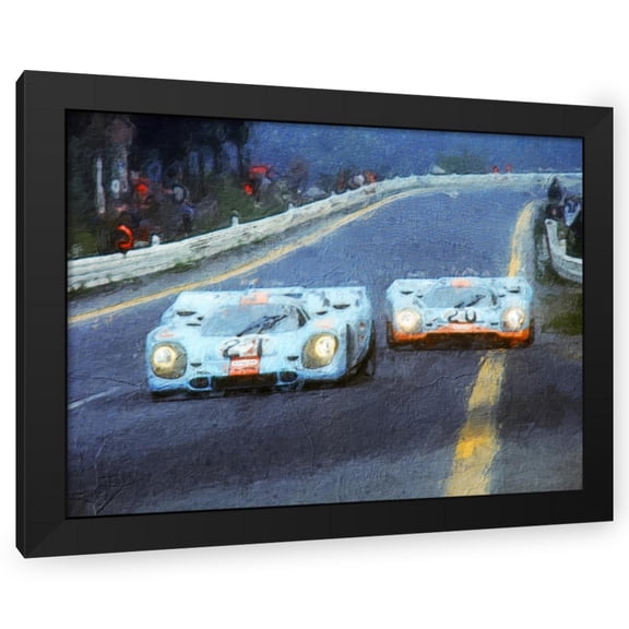 Stephen Chambers 24x19 Black Modern Wood Framed Wall Art Titled - Porsche 917 Gulf 7