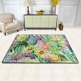 thumbnail image 2 of SKYSONIC 72x48in Watercolor Cactus Flower Area Rug, Non-Slip Floor Carpet for Indoor Living Dining Room and Bedroom Area, 2 of 7