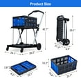 thumbnail image 4 of Foldable Shopping Cart for Groceries, 2-Tier Collapsible Utility Carts with Wheels, Portable Aluminum Trolley with Removable Storage Crate for Apartment, Office, Travel, 4 of 8