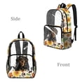 thumbnail image 2 of SEANATIVE Boys Girls Transparent Backpack Kids Teens Clear Bag PVC See Through School Bag Bookbag Transparent Daypack for Stadium Travel School, Dachshund Dog Sunflower Paw Beige, 2 of 7