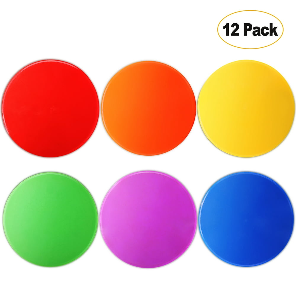 KUYOU Colorful Spot Markers 12pcs Anti Slip Rubber Floor Spots for Teen