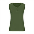 thumbnail image 6 of WTXUE Tank Tops Sleeveless, Scoop Neck Summer Women Floral Button Plus Size Tank Loose Vest T Shirts Tunics Tee Solid Casual Tops for Women'S Plus Green 4XL, 6 of 7