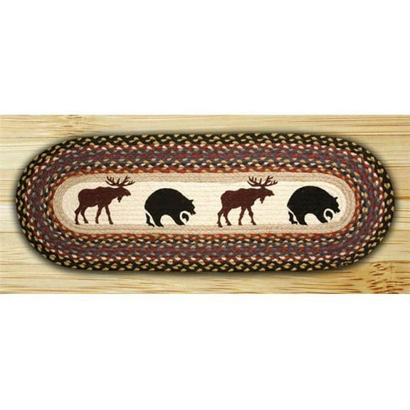 Earth Rugs 68-043BM Bear-Moose Oval Runner
