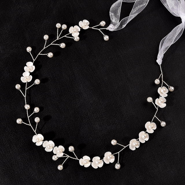Nvzi Horquillas para el pelo de boda con flores para novias, peinetas con perlas de cristal, pinzas para el pelo, accesorios para el pelo de boda dorados, joyas plateadas