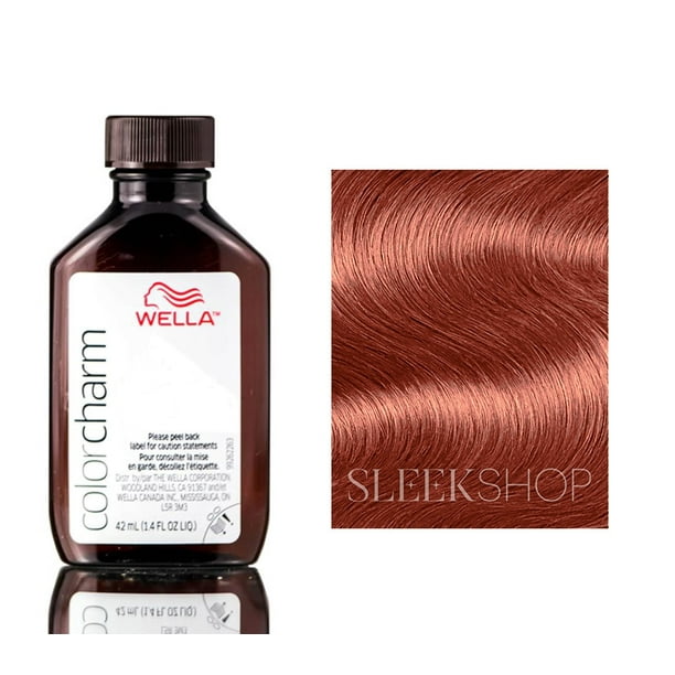 6R - Red Terra Cotta , Wella Color Charm LIQUID Permanent color, 100% Gray Coverage Hair - Pack of 3 w/ Teasing -