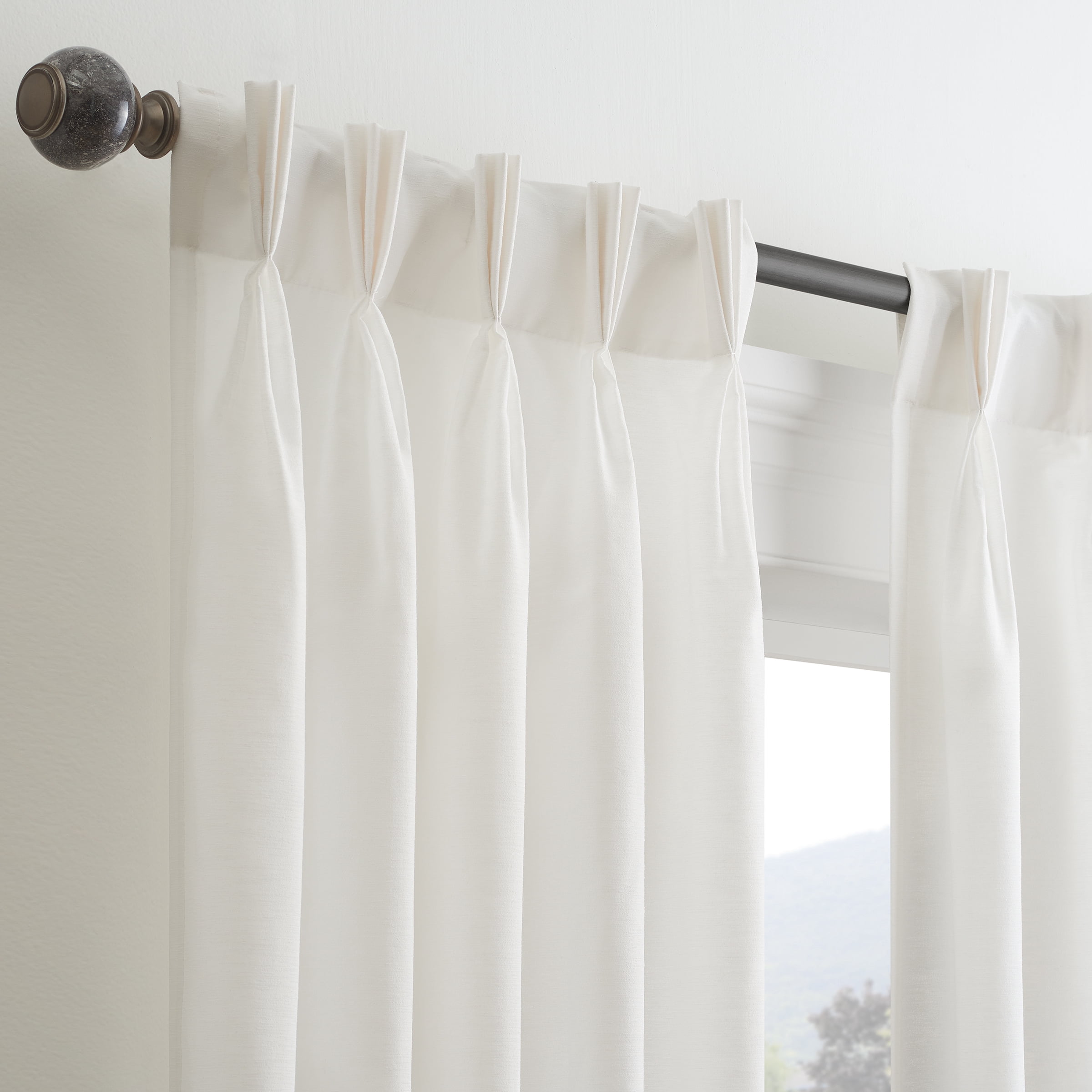 Waverly Serendipity Pinch Pleat Back Tab Light Filtering Curtain Panel, 50" x 95"