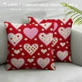 thumbnail image 3 of Nawypu  Valentines Day Throw Pillow Covers Love Heart Couples Decorations Cushion Covers Home Decor for Couch Girlfriend Sofa Bedroom, White Red, 3 of 5